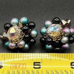 Vintage 1950’s Japan Cluster Bead Earrings